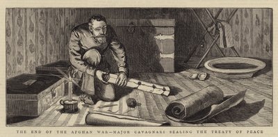 The End of the Afghan War, Major Cavagnari sealing the Treaty of Peace by English School