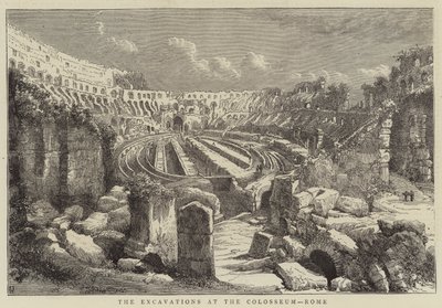The Excavations at the Colosseum, Rome by English School