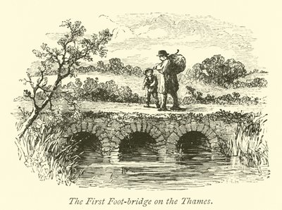The First Foot-Bridge on the Thames by English School