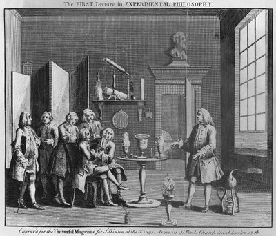The First Lecture in Experimental Philosophy, Engraved for the Universal Magazine, 1748 by English School