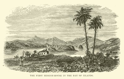The First Mission-House in the Bay of Islands by English School