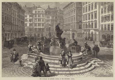 The Fountain of Raphael Donner in the Neumarkt, Vienna by English School