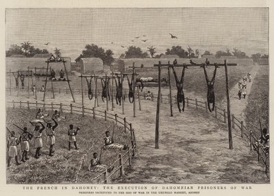 The French in Dahomey, the Execution of Dahomeian Prisoners of War by English School
