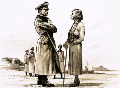 The German occupying the Channel Islands met a formidable opponent in the Dame of Sark by English School