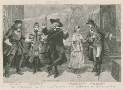 The Gondoliers at the Savoy Theatre - the quintette in the first act by English School