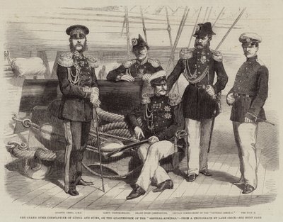 The Grand Duke Constantine of Russia and Suite, on the Quarterdeck of the "General-Admiral" by English School
