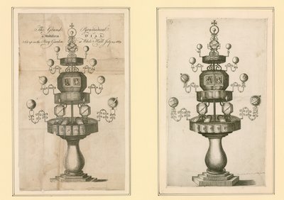 The Grand Pyramidical and Multiform Dial Set Up in the Privy Garden at Whitehall, 24 July 1669 by English School
