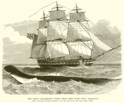 The Great Sea-Serpent when First Seen from H.M.S. Daedalus by English School