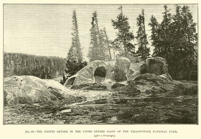 The Grotto Geyser in the Upper Geyser Basin of the Yellowstone National Park by English School