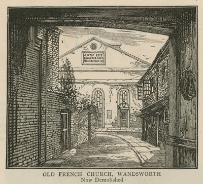 The Huguenots in England: Old French church, Wandsworth by English School