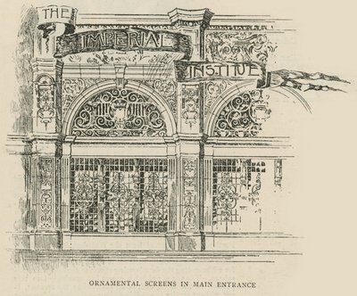 The Imperial Institute: Ornamental Screens in Main Entrance by English School