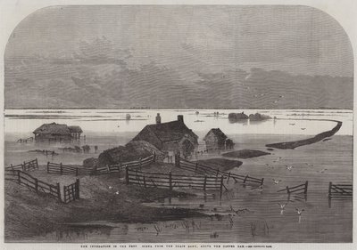 The Inundation in the Fens, Scene from the Drain Bank, above the Coffer Dam by English School