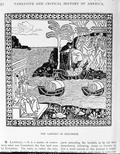The Landing of Columbus by English School