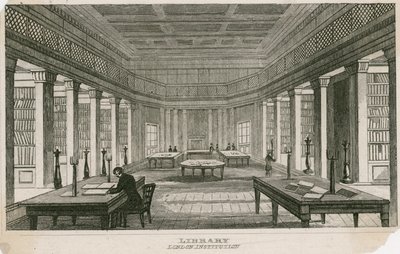 The Library of the London Institution, Finsbury Circus, London by English School
