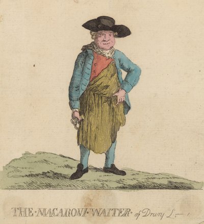 The Macaroni Waiter of Drury Lane, London by English School