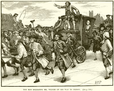 The Mob Releasing Mr. Wilkes on His Way to Prison by English School