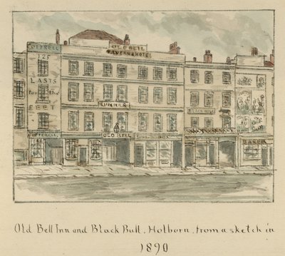 The Old Bell Inn and Black Bull, Holborn, London by English School