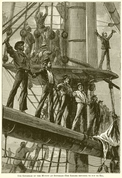 The Outbreak of the Mutiny at Spithead—The Sailors Refusing to Put to Sea by English School