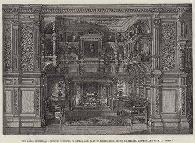 The Paris Exhibition, Chimney Fittings in Recess and Part of Dining-Room shown by Messers Howard and Sons, of London by English School