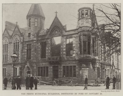 The Perth Municipal Buildings, destroyed by Fire on 23 January by English School