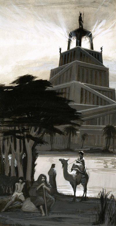 The Pharos lighthouse at Alexandria by English School