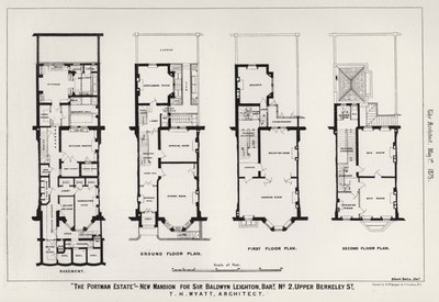 "The Portman Estate," New Mansion for Sir Baldwyn Leighton, Baronet, No 2, Upper Berkeley Street by English School