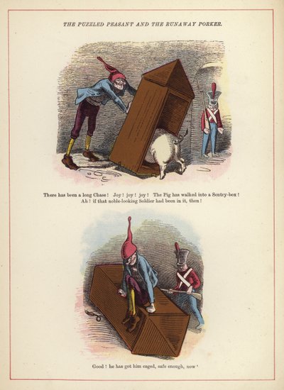 The Puzzled Peasant and the Runaway Porker by English School