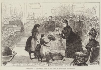 The Queen at Edinburgh, Visit to the Royal Blind Asylum, Craigmillar by English School