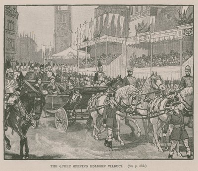 The Queen Opening Holborn Viaduct, London by English School
