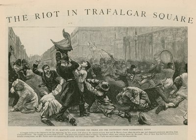 The Riot in Trafalgar Square: Fight in St Martins Lane Between the Police and the Contingent from Clerkenwell Green by English School