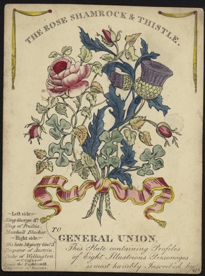 The Rose, Shamrock and Thistle to General Union by English School