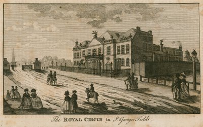 The Royal Circus in St Georges Fields, Surrey, near the Obelisk by English School