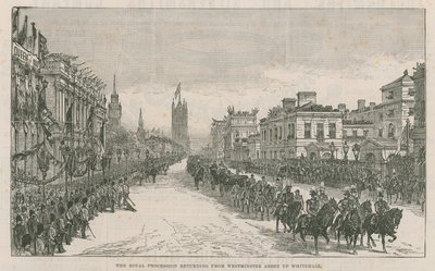 The Royal Procession Returning from Westminster Abbey up Whitehall by English School