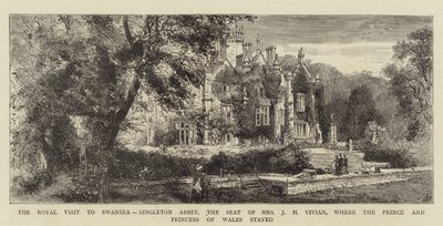 The Royal Visit to Swansea, Singleton Abbey, the Seat of Mrs J H Vivian, where the Prince and Princess of Wales stayed by English School