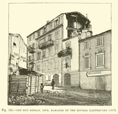 The Rue Debray, Nice, Damaged by the Riviera Earthquake, 1887 by English School