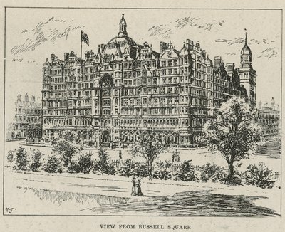 The Russell Hotel, View from Russell Square by English School