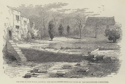 The Site of New Place, showing the Excavations recently made by the Shakespeare Committee by English School