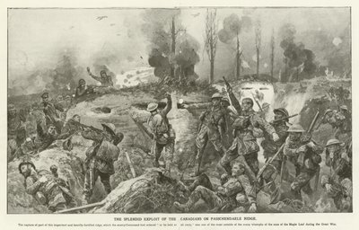 The Splendid Exploit of the Canadians on Passchendaele Ridge, World War I by English School