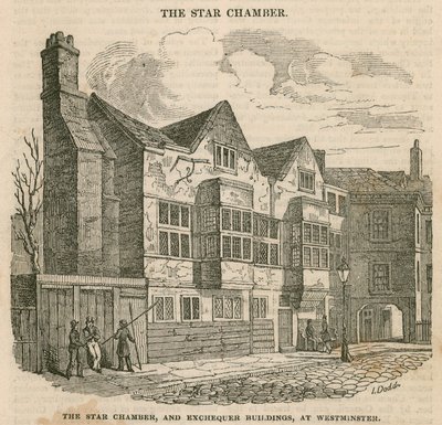 The Star Chamber and Exchequer Buildings at Westminster by English School