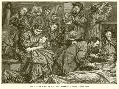 The Steerage of an Atlantic Steamship Forty Years Ago by English School