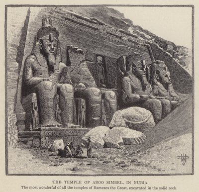 The Temple of Aboo Simbel, in Nubia by English School