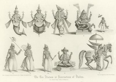 The Ten Avatars or Incarnations of Vishnu by English School