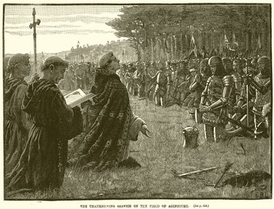 The Thanksgiving Service on the Field of Agincourt by English School