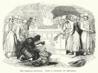 The Trespass Offering, from a painting by Melville by English School