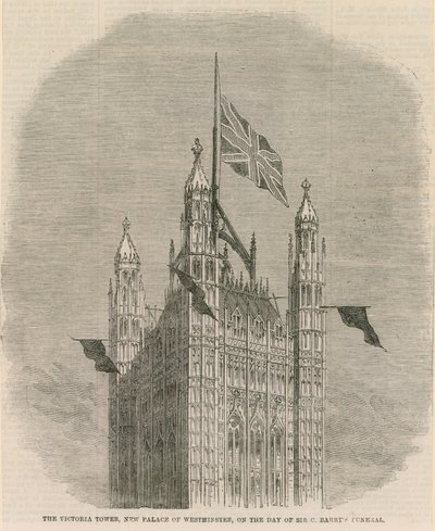 The Victoria Tower, New Palace of Westminster, on the Day of Sir C Barnet