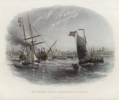 The Vulture landing despatches at Dantzic by English School