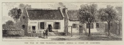 The War in the Transvaal, South Africa, a Store in Lydenberg (engraving) by English School