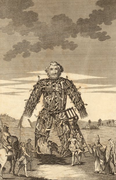 The Wicker Man of the Druids, from The Complete English Traveller, or a New Survey and Description of England and Wales, pub. 1771 by English School
