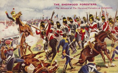 The advance of the Sherwood Foresters at the Battle of Salamanca, Spain, Peninsular War, 1812 by English School