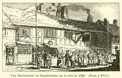 The Birthplace of Shakespeare as it was in 1769 by English School